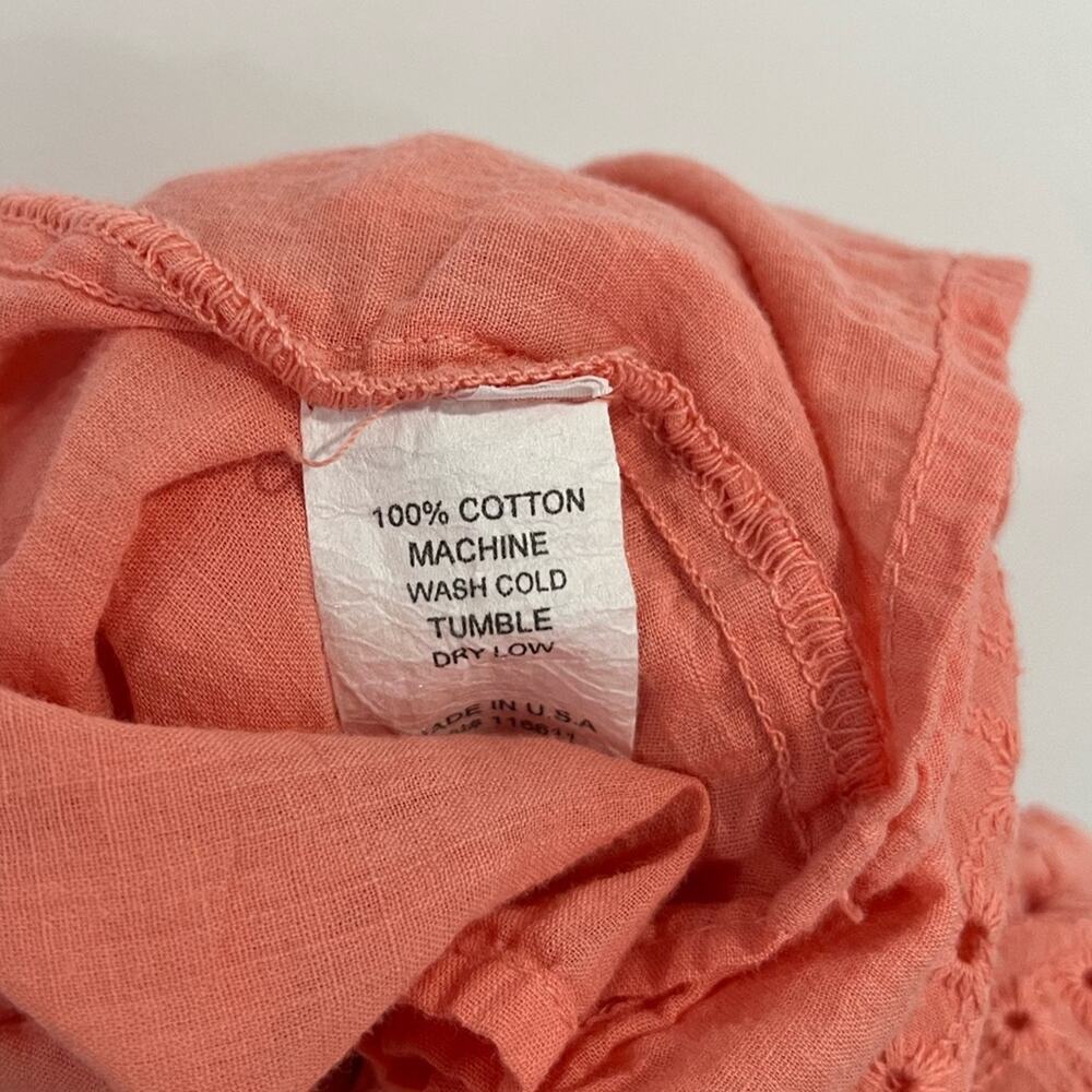Self Contrast Cabana Cotton Coral Tiered Maxi‎ Dress Large Resortwear - Picture 11 of 11